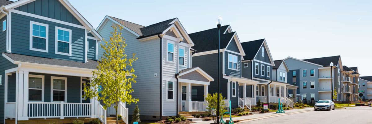 row of houses at Holding Village